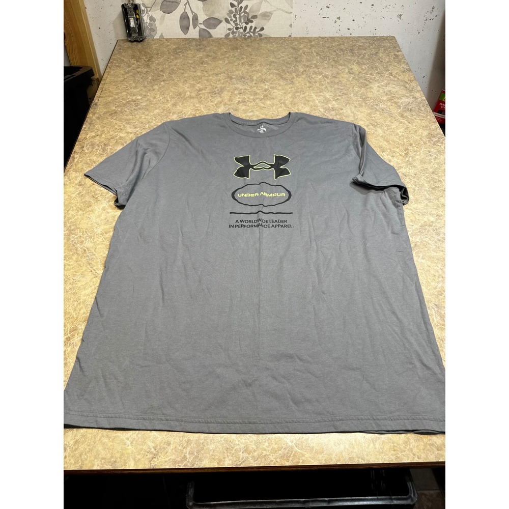 Under Armour Mens 2XL Grey Graphic T-Shirt Loose Fit Performance Tee 4P20